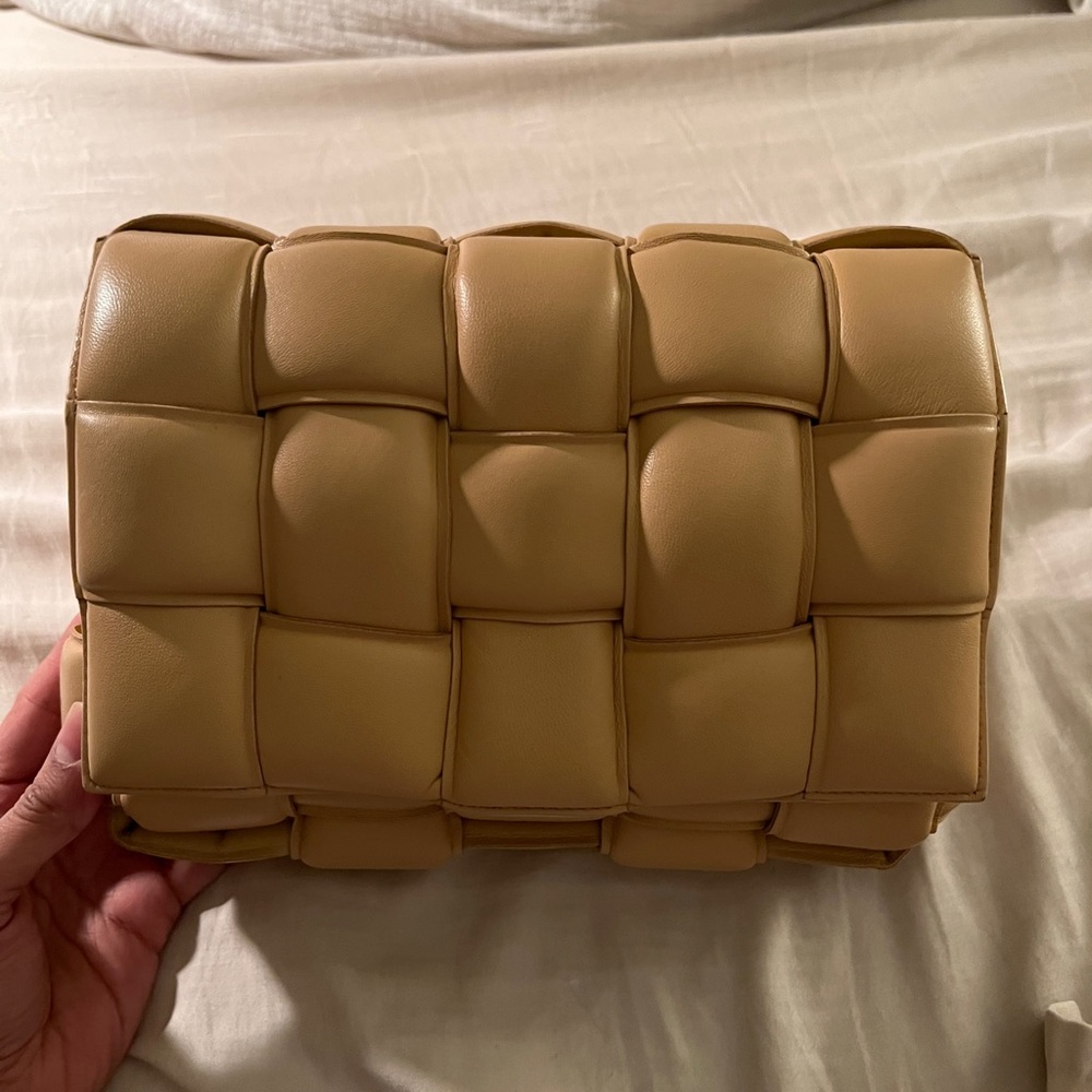 Bottega Padded Handbag in Almond
